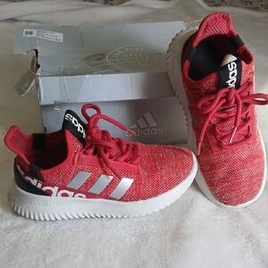 Adidas Kids Red and Silver Sneakers